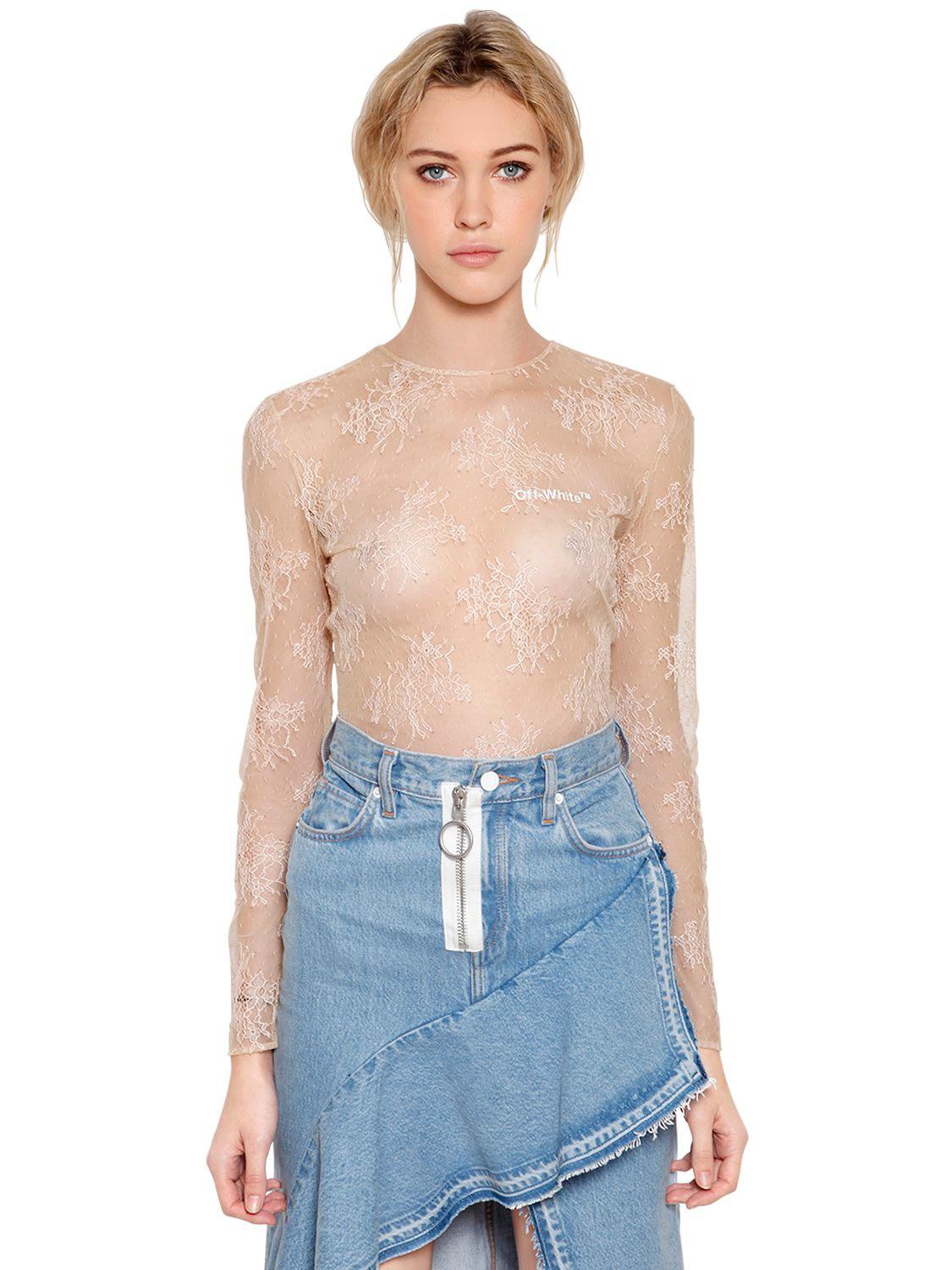 off white lace bodysuit