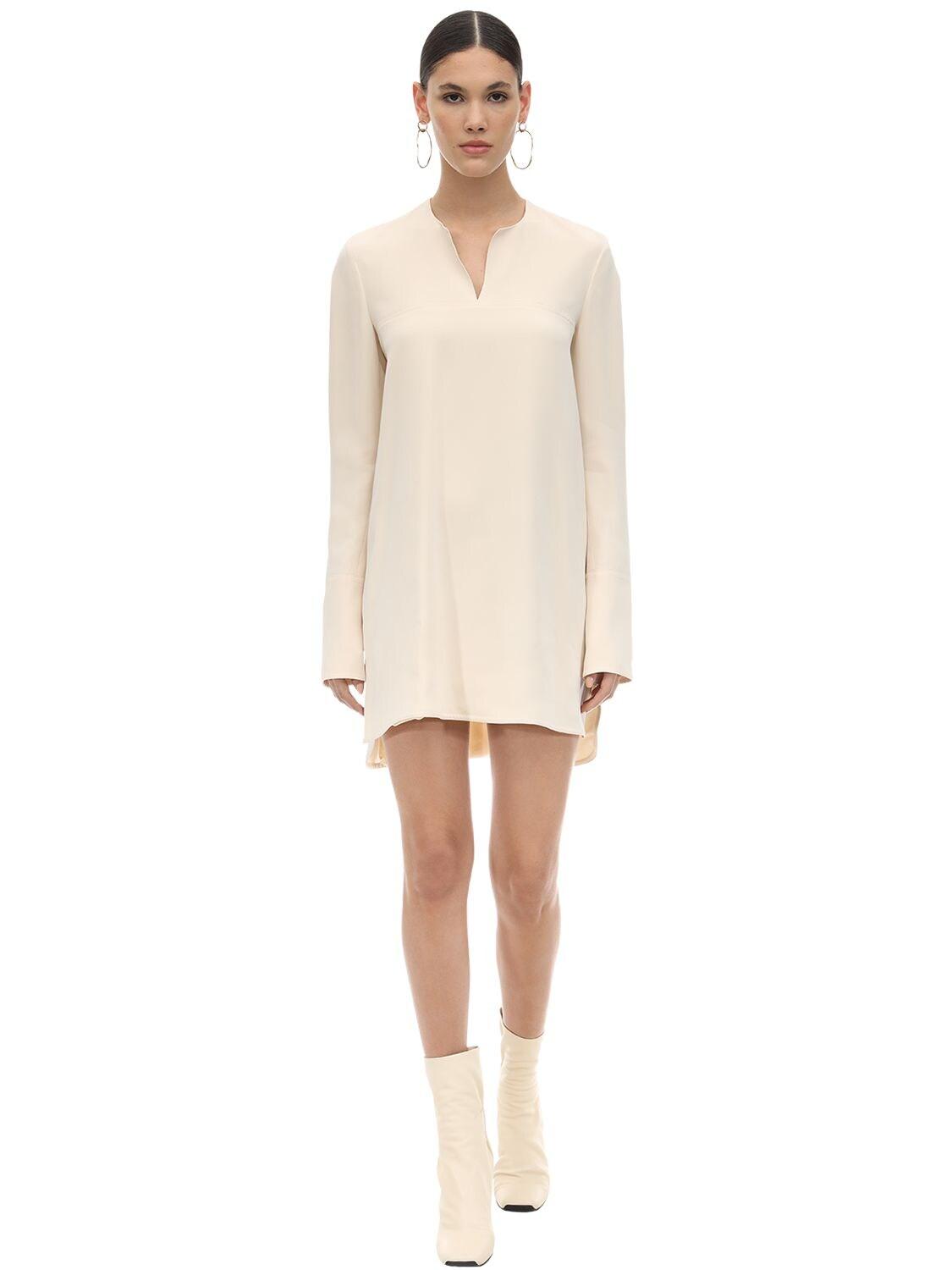 Marni Synthetic Acetate & Viscose Crepe Tunic Dress in Ivory (White) - Lyst
