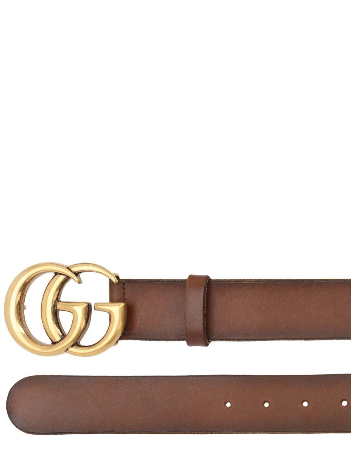 Gucci 40mm Gg Leather Belt in Brown - Lyst