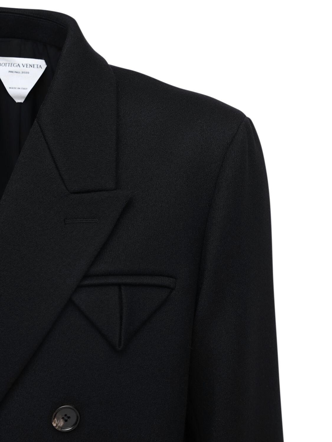 Bottega Veneta Compact Wool Cavalry Twill Coat in Black for Men