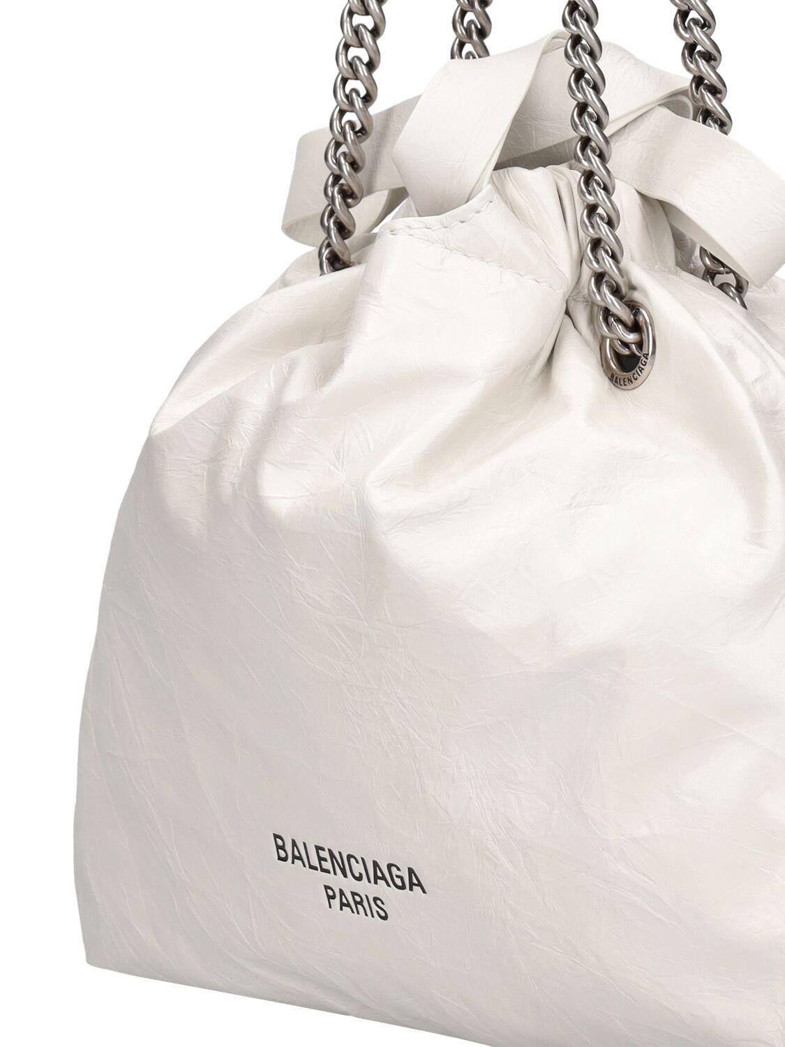 Balenciaga レディース ホワイト Xs Crush レザートートバッグ トート 