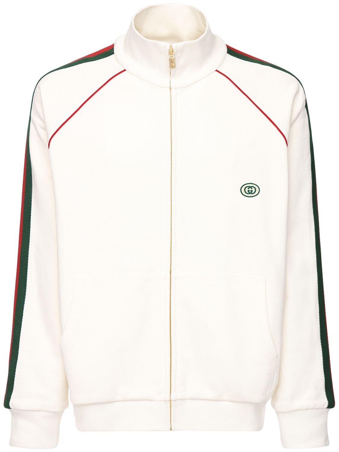 Gucci White Cotton Track Jacket in Natural for Men | Lyst Canada