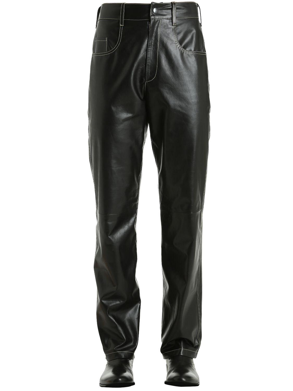 Vejas Leather Pants W/ Contrasting Stitching in Black for Men - Lyst