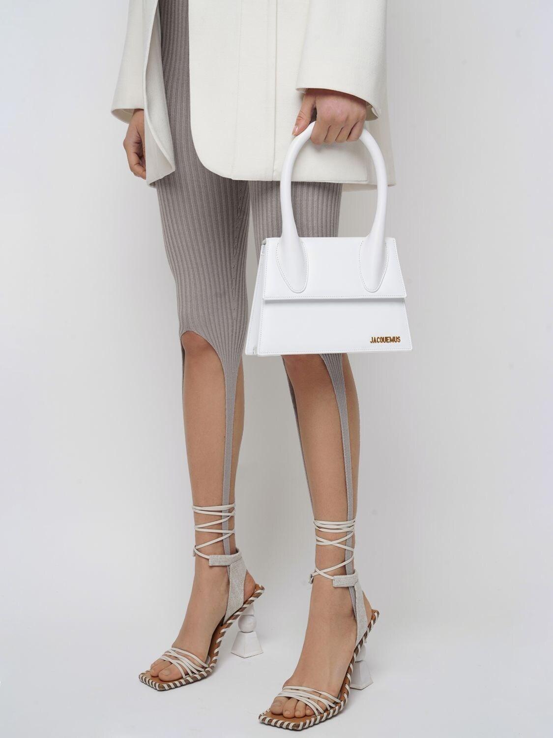 Jacquemus Le Grand Chiquito Leather Top Handle Bag in White | Lyst