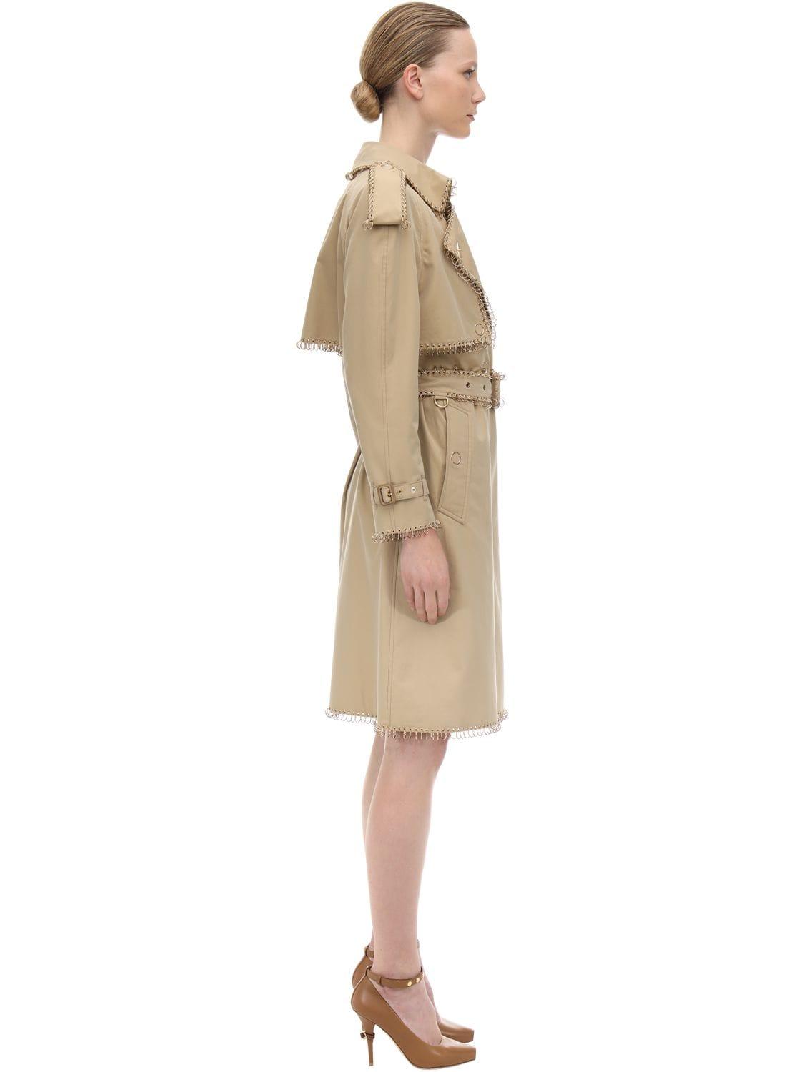 Burberry Cotton Canvas Trench Coat W/ Metal Rings in Pale Honey 