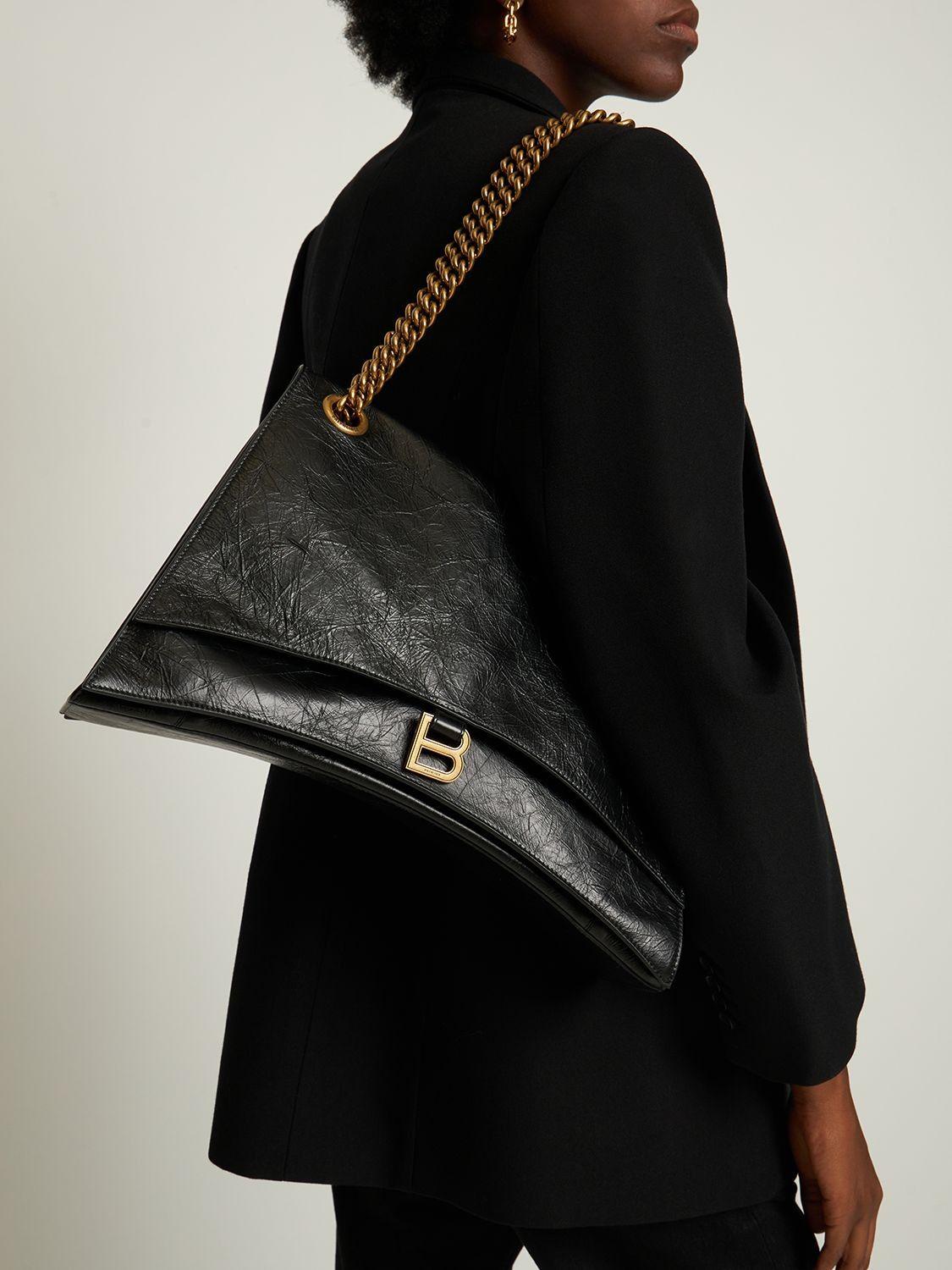 Balenciaga Crush Medium Leather Chain Shoulder Bag