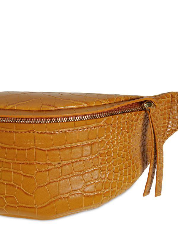Nanushka Synthetic Lubo Croc Embossed Faux Leather Belt Bag in Tan (Brown) - Lyst
