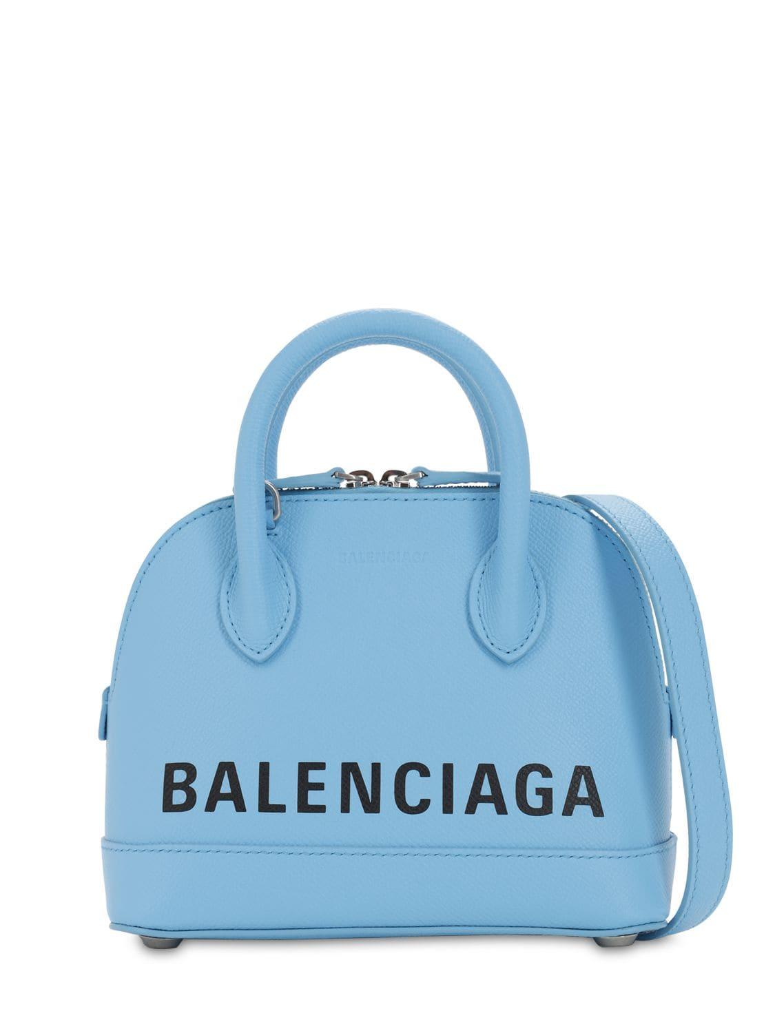 Skulptur centeret For en dagstur Balenciaga Xxs Ville Leather Top Handle Bag in Blue | Lyst Australia