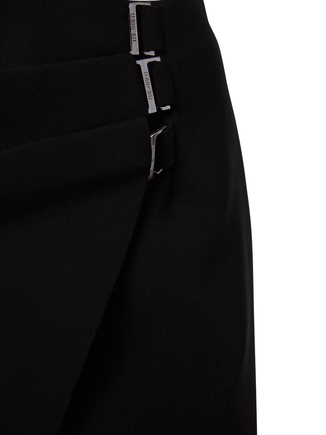 The Attico Tech Crêpe Mini Skirt in Black - Lyst