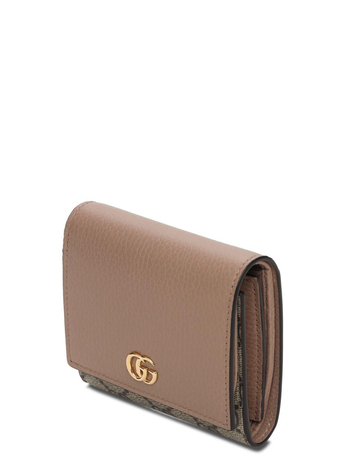 Gucci Petite Marmont Gg Supreme Wallet in Brown | Lyst