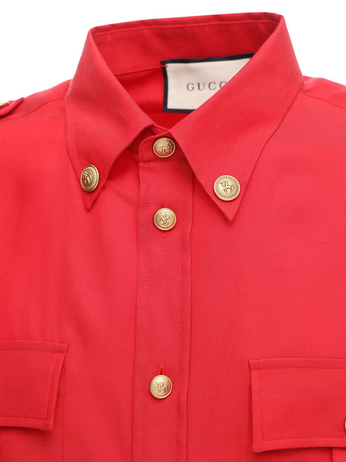 red gucci button up