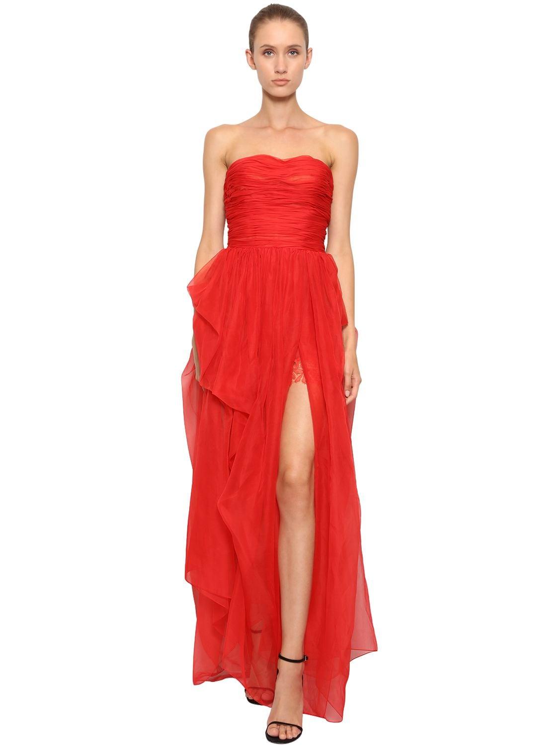 Abito In Organza Di Seta di Ermanno Scervino in Rosso | Lyst