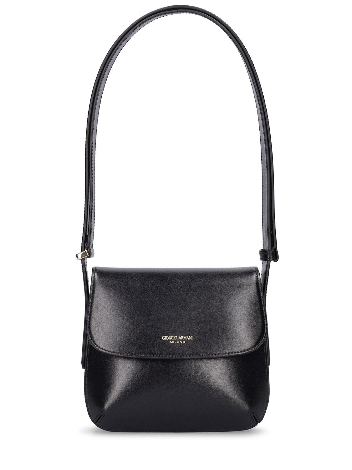 Giorgio Armani La Prima Leather Shoulder Bag in Black | Lyst UK