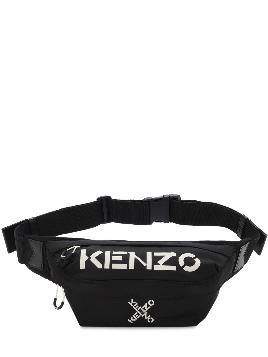 KENZO Synthetic Logo Printed Nylon Belt Bag in Black for Men - Lyst