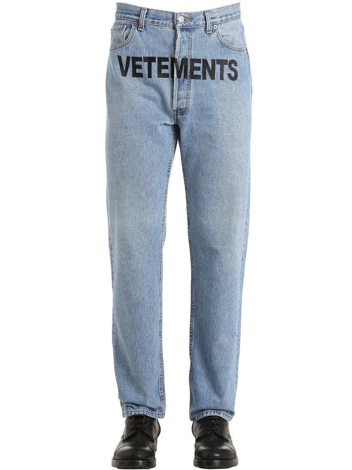 Vetements Levi's Logo Reworked Denim Jeans in Blue for Men | Lyst Canada