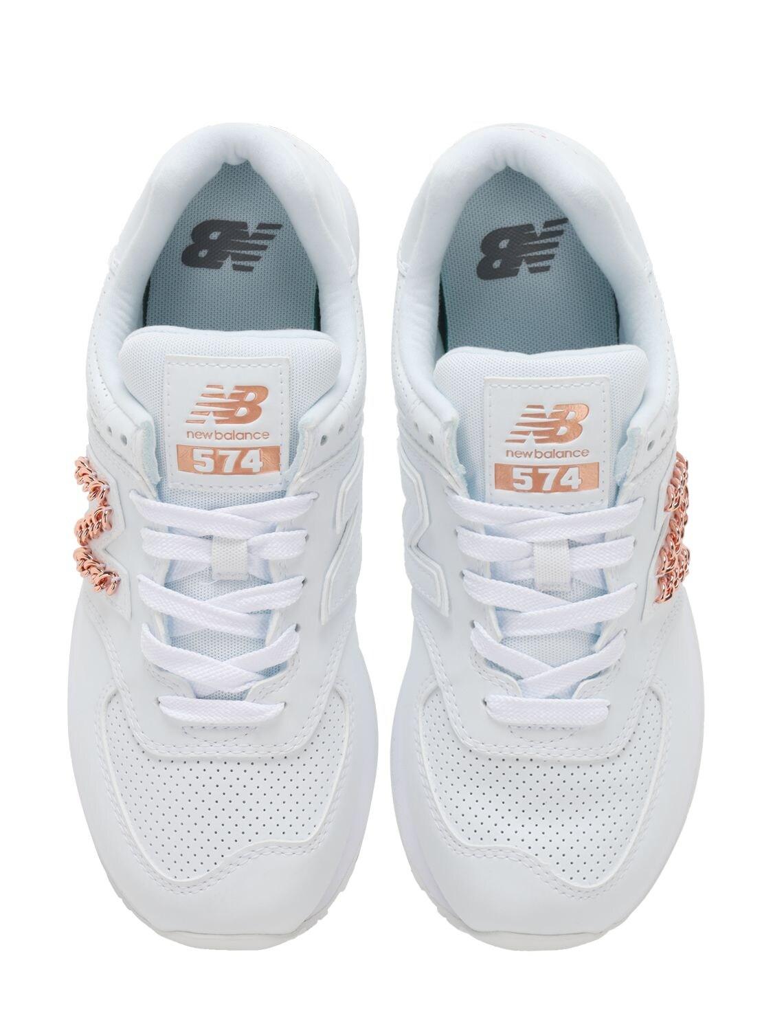 new balance 574 white gold