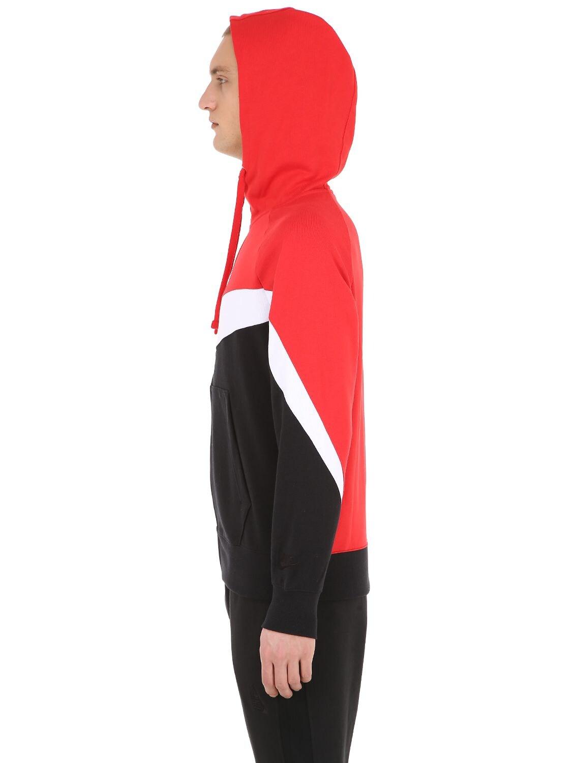 Nike Big Swoosh Zip-up Sweatshirt Hoodie in Black/Red (Red) for Men | Lyst