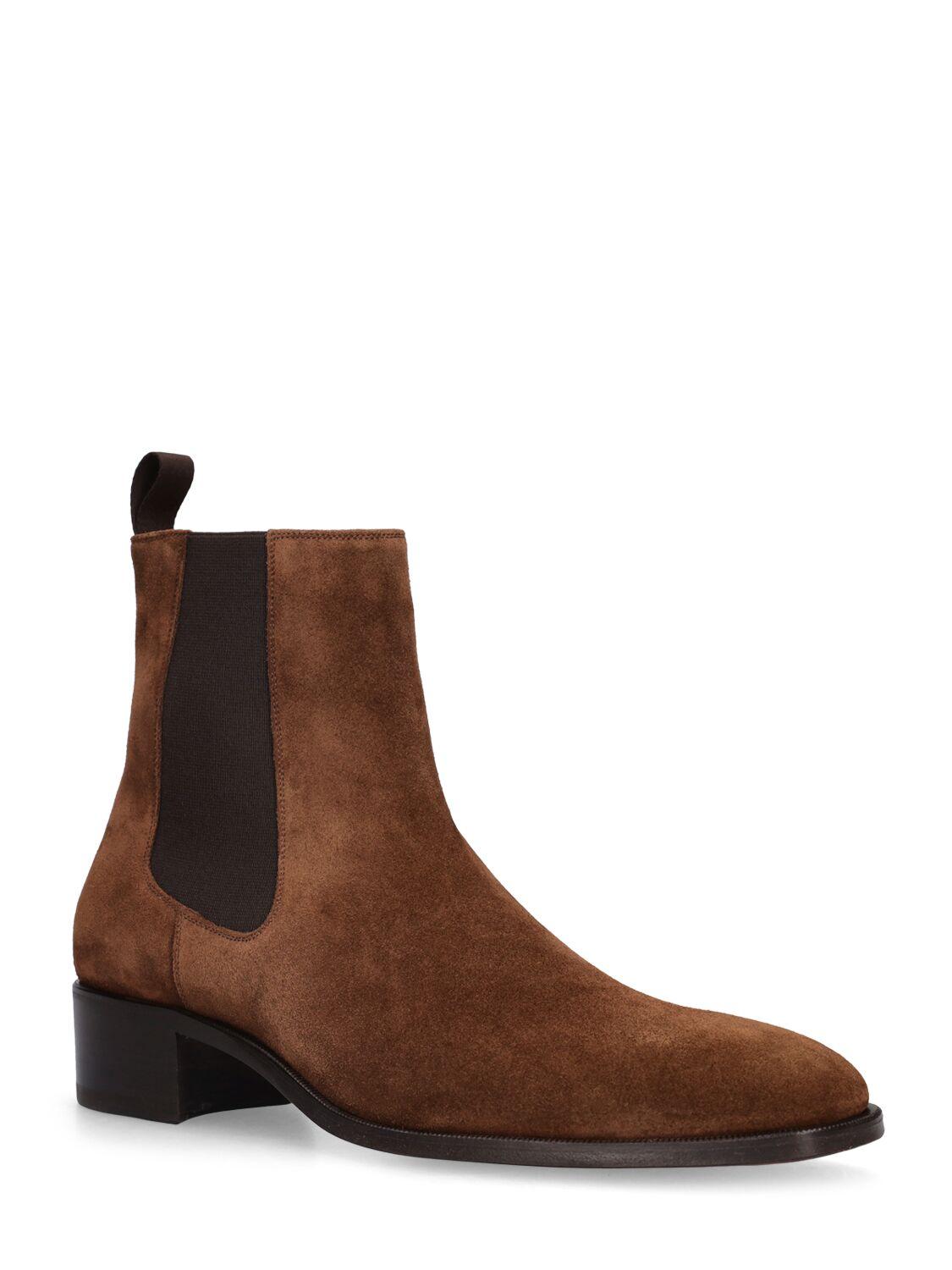 Tom Ford 40mm Suede Ankle Boots in Brown for Men Lyst UK