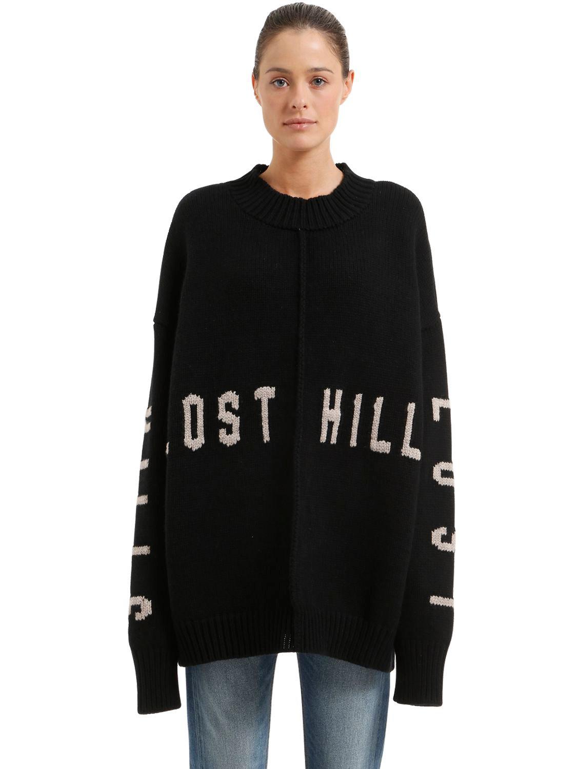 Yeezy Lost Hills Intarsia Wool Sweater in Black/White (Black) - Lyst