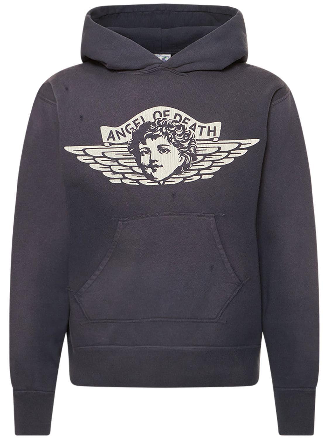 Saint Michael Angel Of Death Printed Hoodie in Gray for Men | Lyst