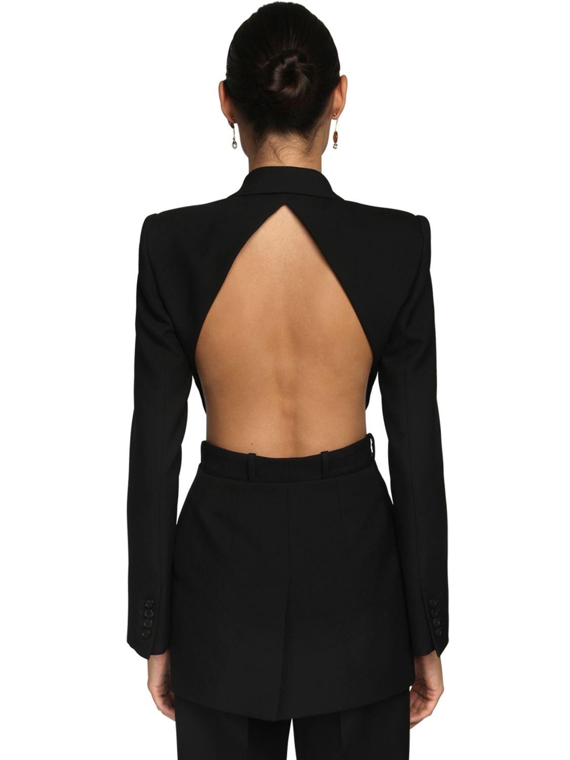Sexy Backless Blazer Women Hight Quality 2022 Hollow Stitching Irregular  Metal Chain Black Fashion Blazers Jackets Suit Female - AliExpress