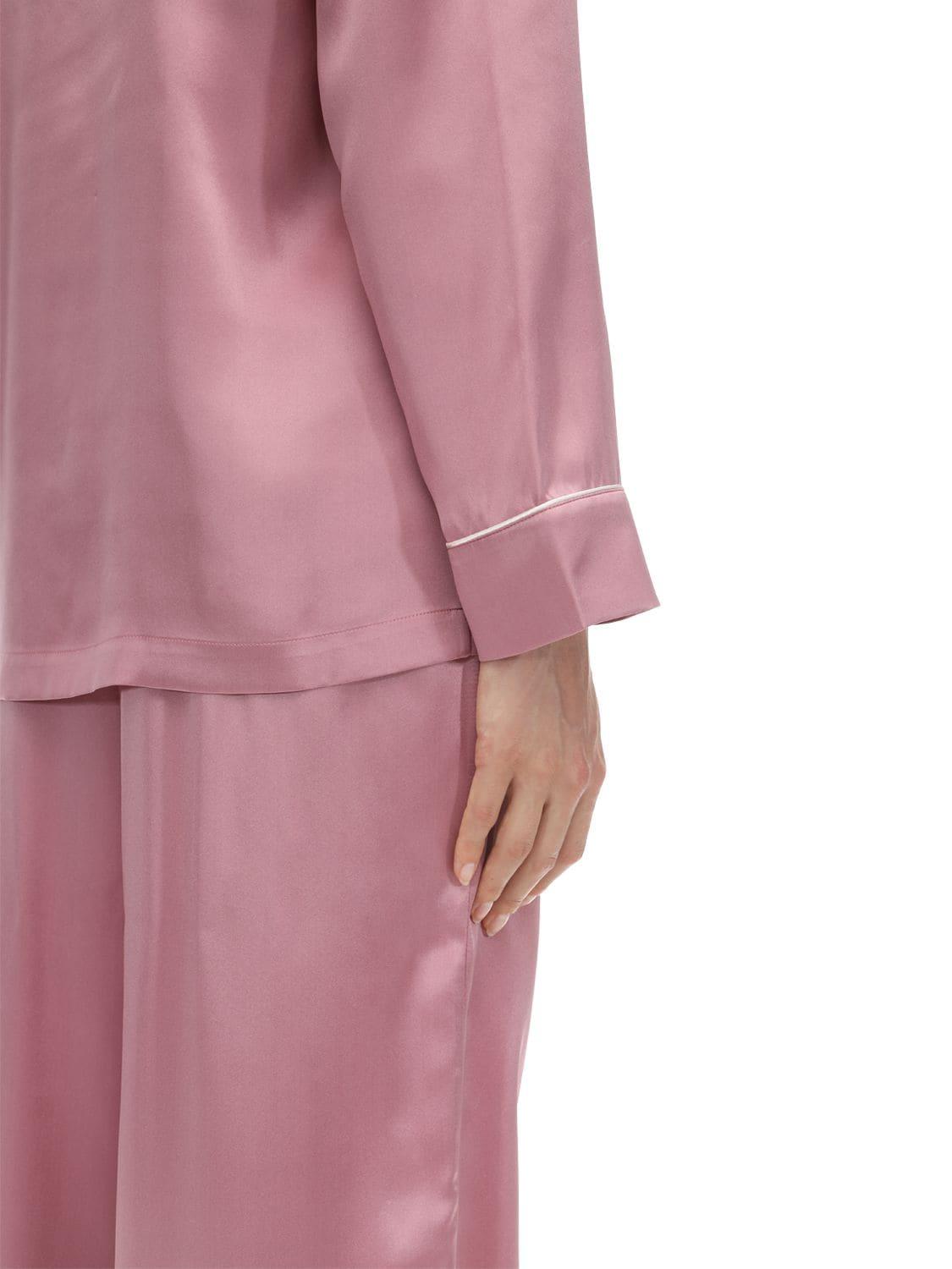 Luna Di Seta Silk Pajama Set In Blush Pink Lyst