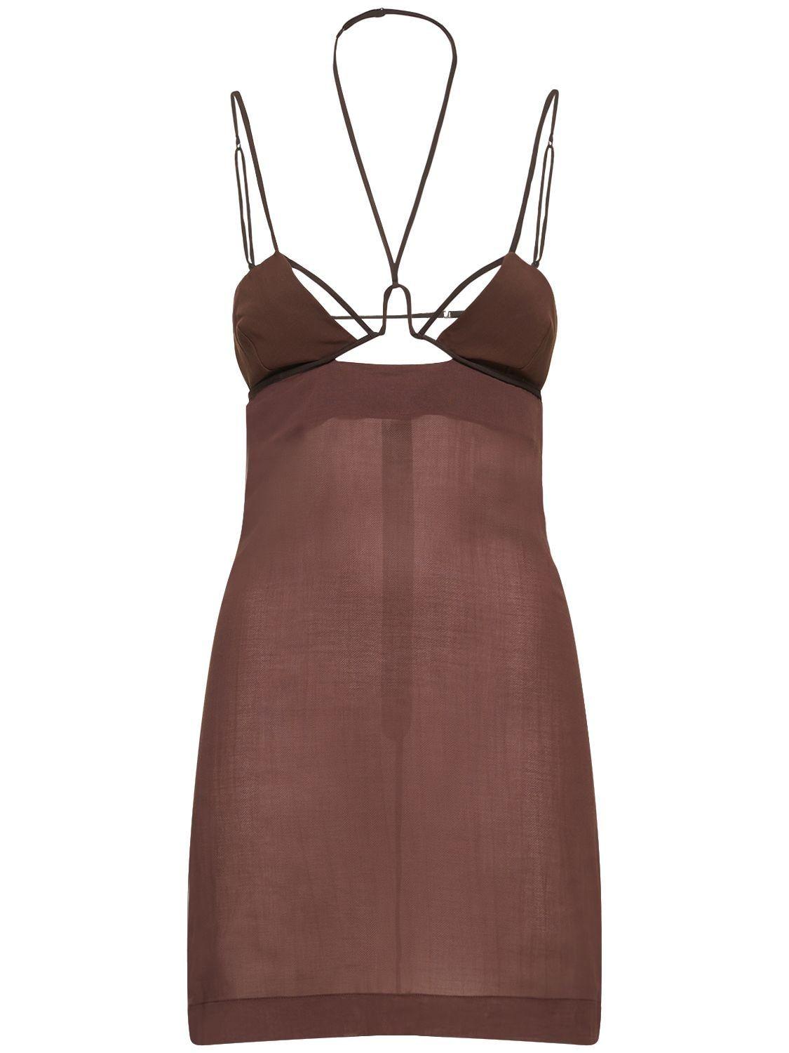 Nensi Dojaka Wire Bra Mini Dress in Brown Lyst