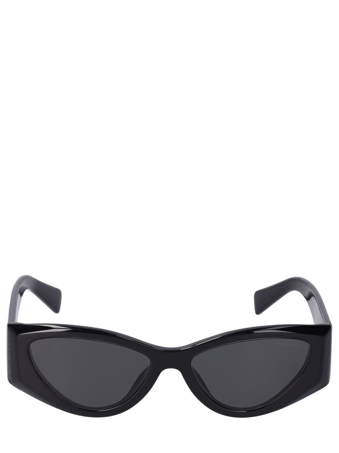 Miu Miu Cat-eye Acetate Sunglasses in Black | Lyst
