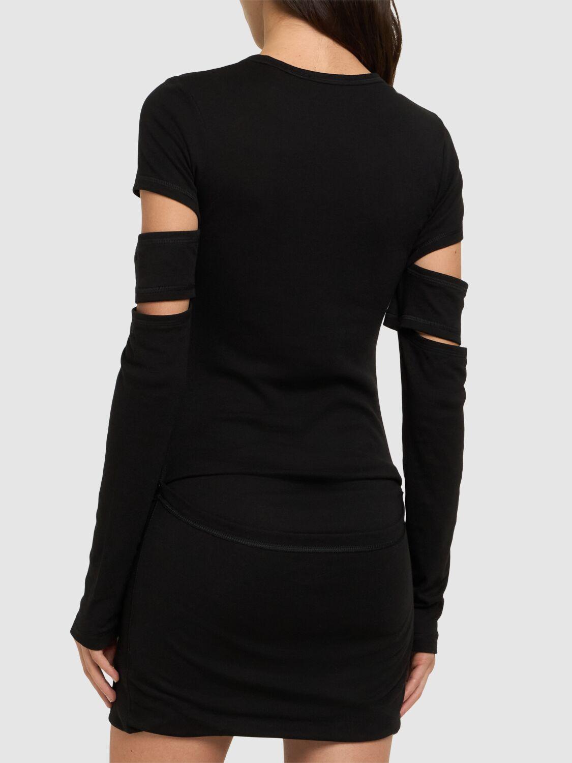 Helmut Lang レディース ブラック Slash カットアウトジャージードレス 