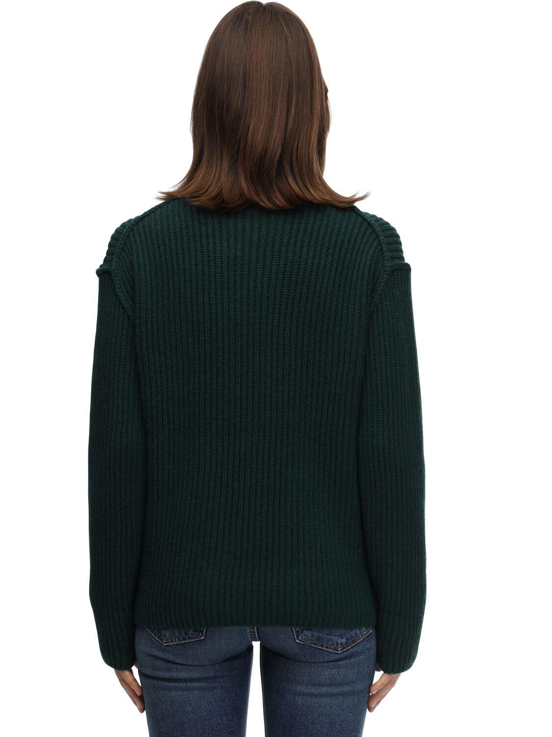 Tory Burch Wool & Cashmere Blend Knit Sweater in Dark Green (Green) - Lyst