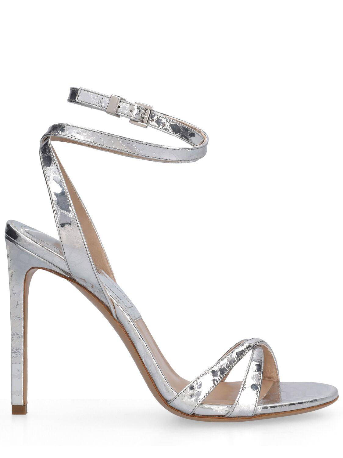 Michael Kors 110Mm Chrissy Mirror Leather Sandals in Metallic | Lyst UK