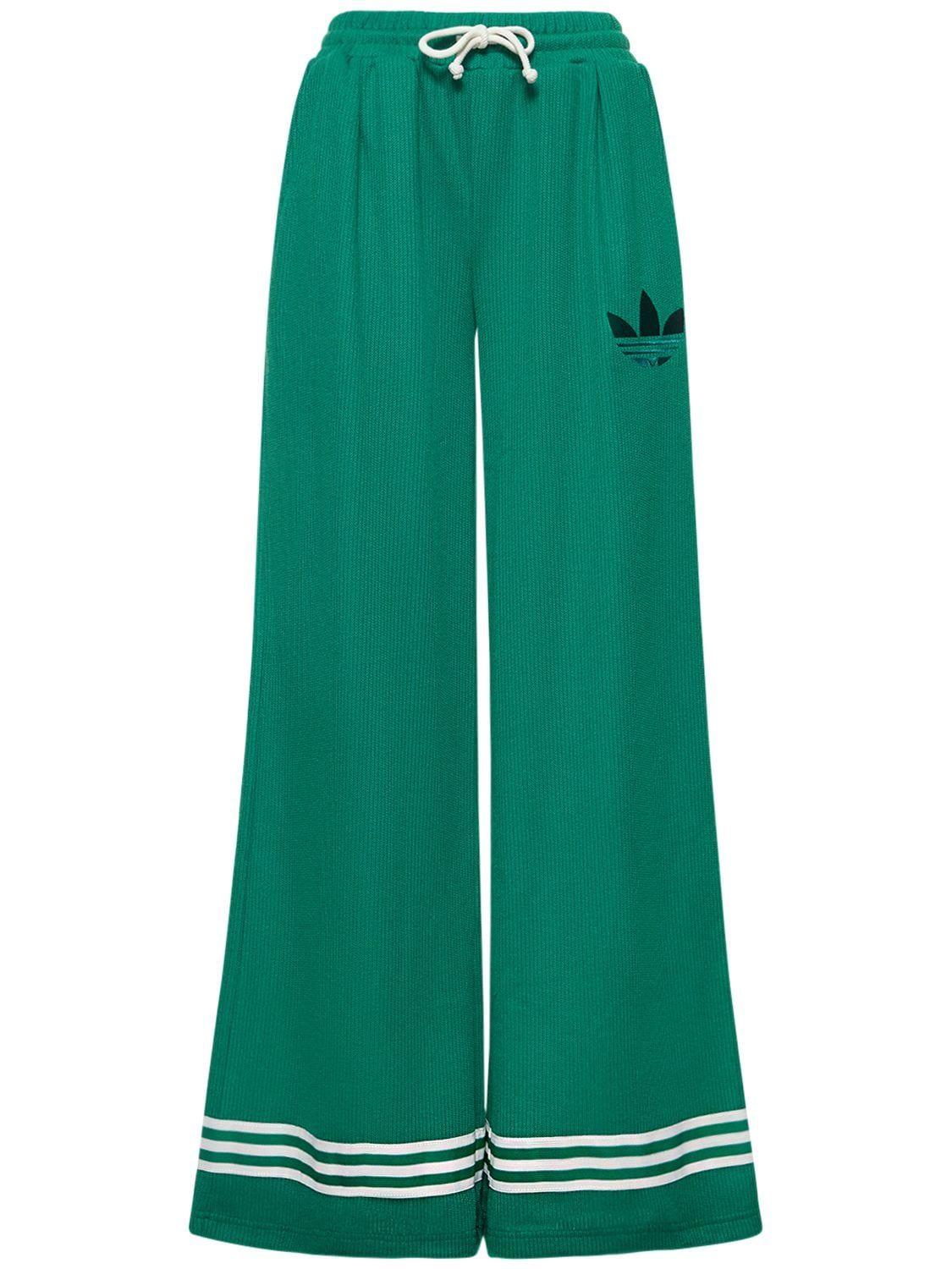 adidas Originals Knit Wide Pants in Green