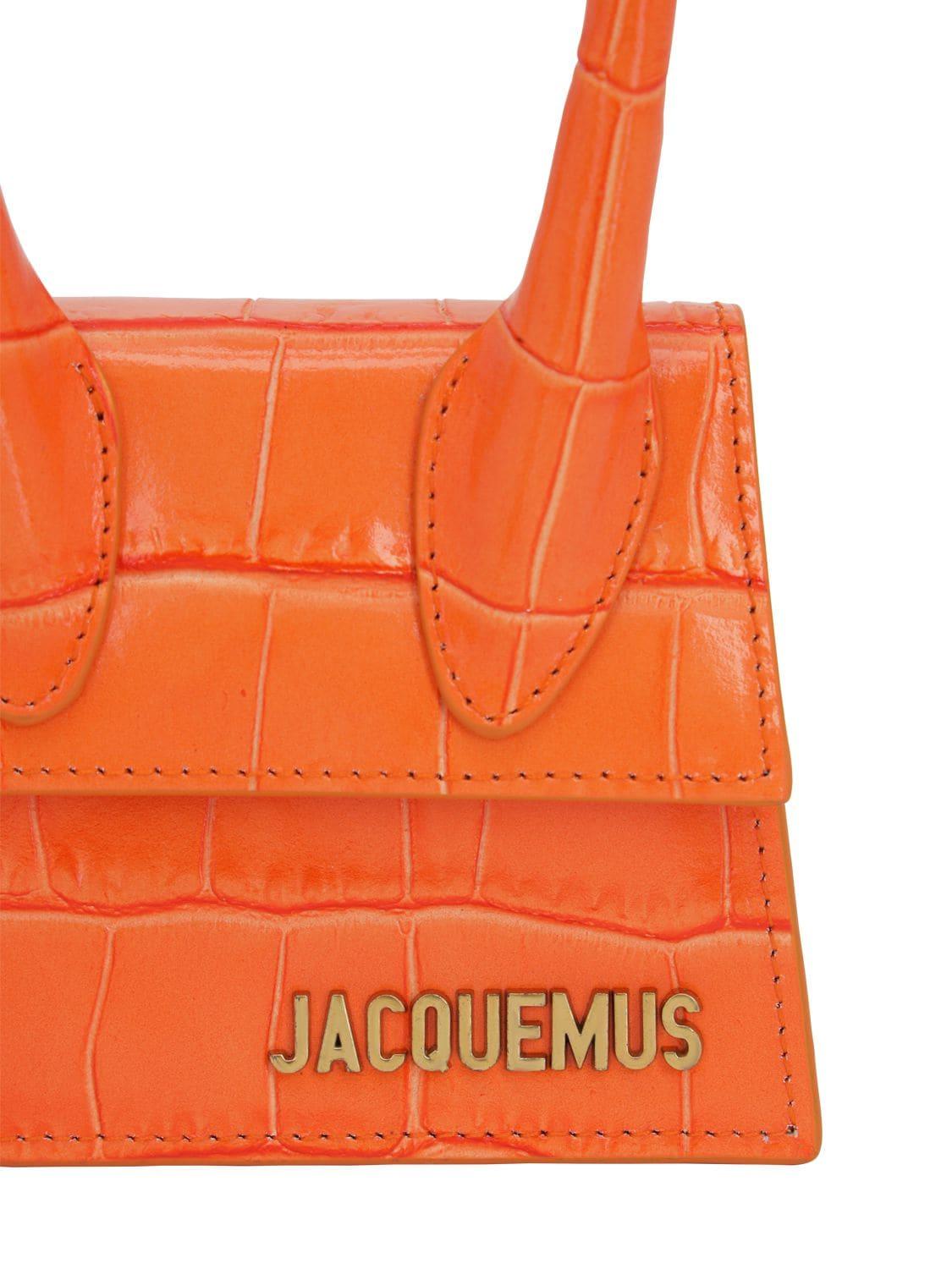 Jacquemus Le Chiquito Croc Print Leather Bag in Orange | Lyst