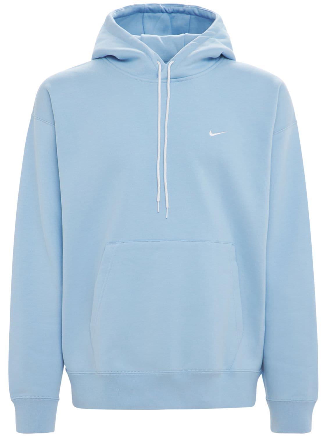 Nike Solo Swoosh Fleece Sweatshirt Hoodie in Blue for Men | Lyst