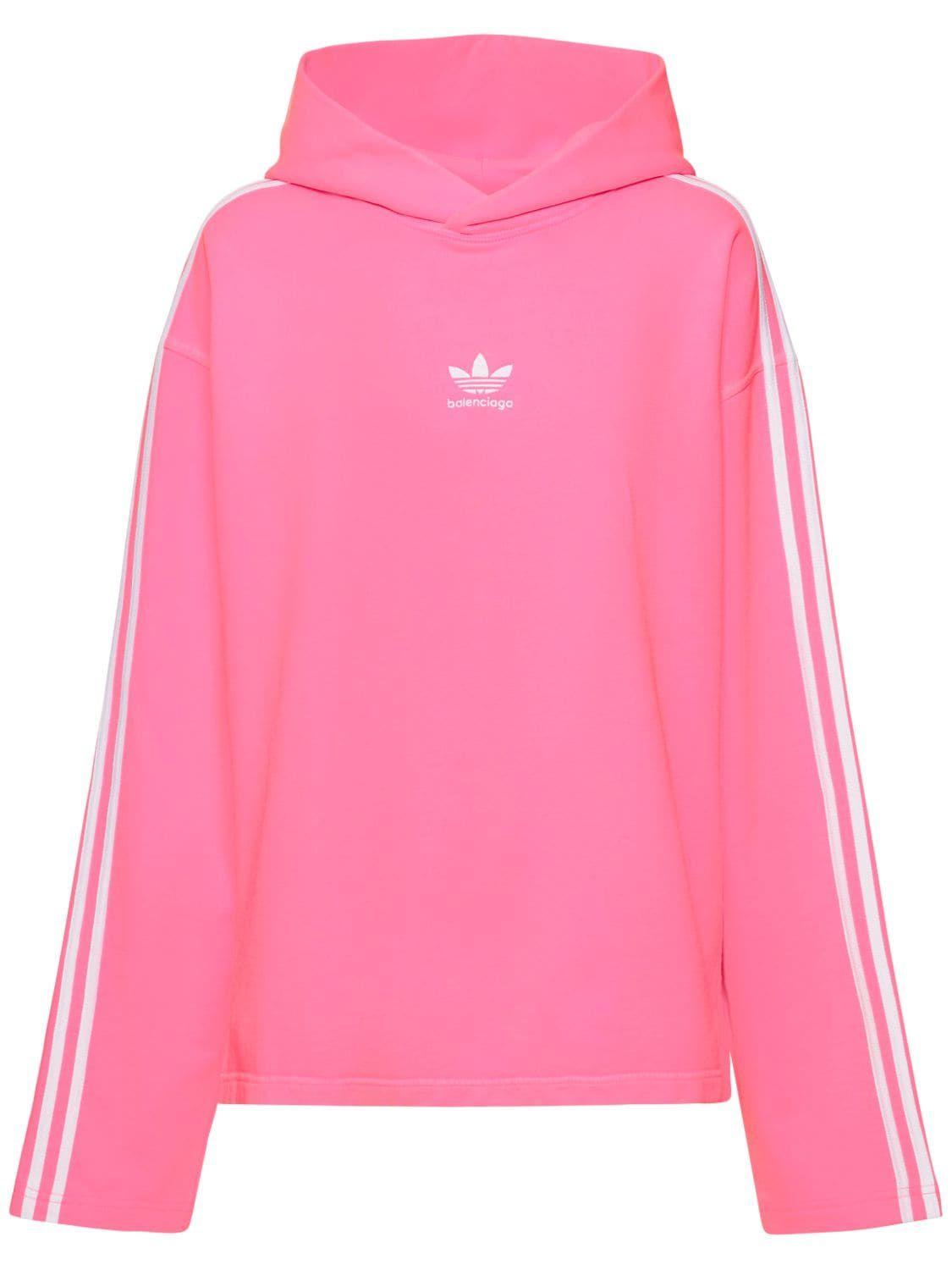 Balenciaga Adidas Cotton Hoodie in Pink | Lyst