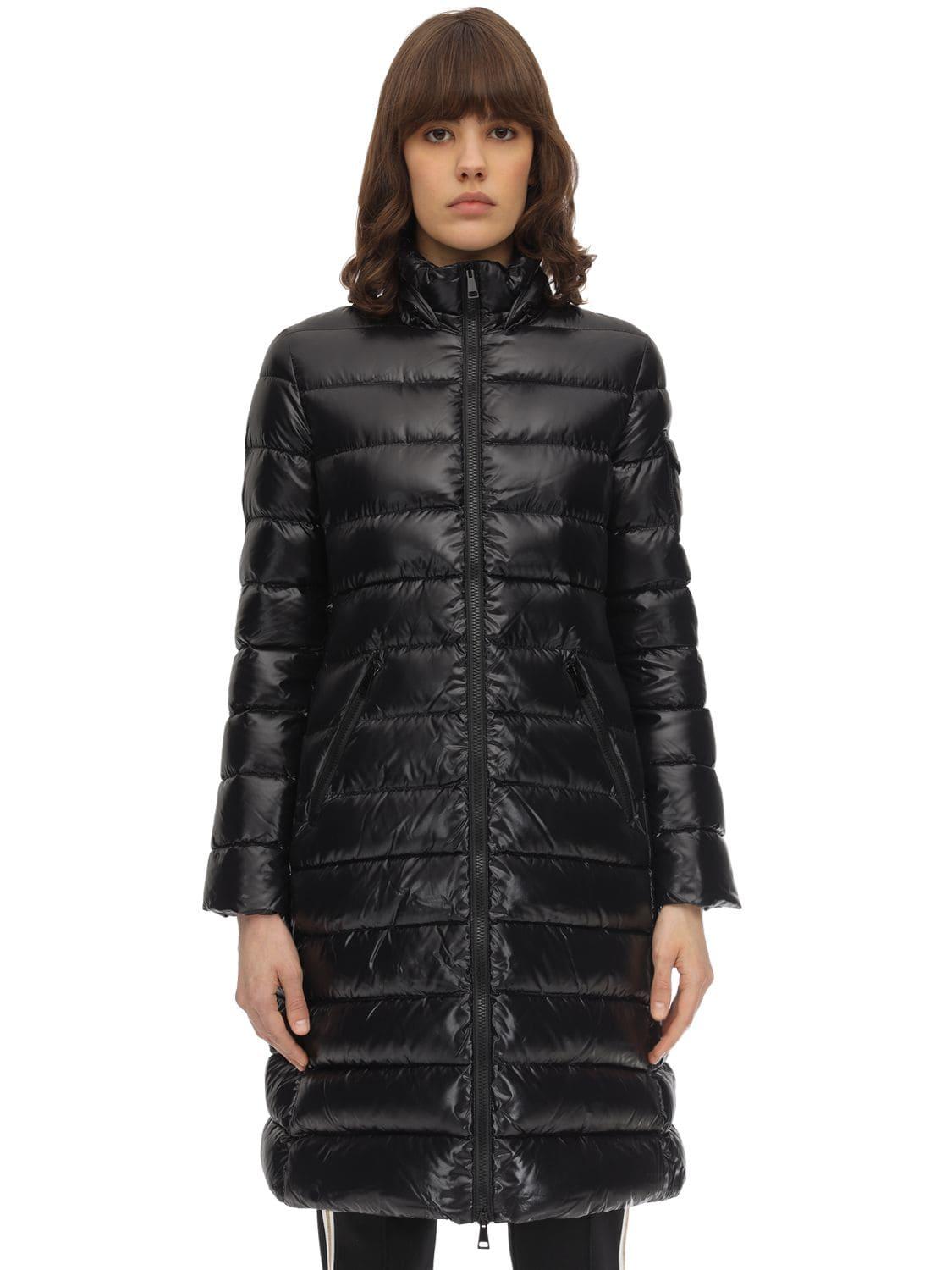 Moncler Synthetic Moka Lacquer Long Puffer Coat in White (Black) - Save 21%  | Lyst