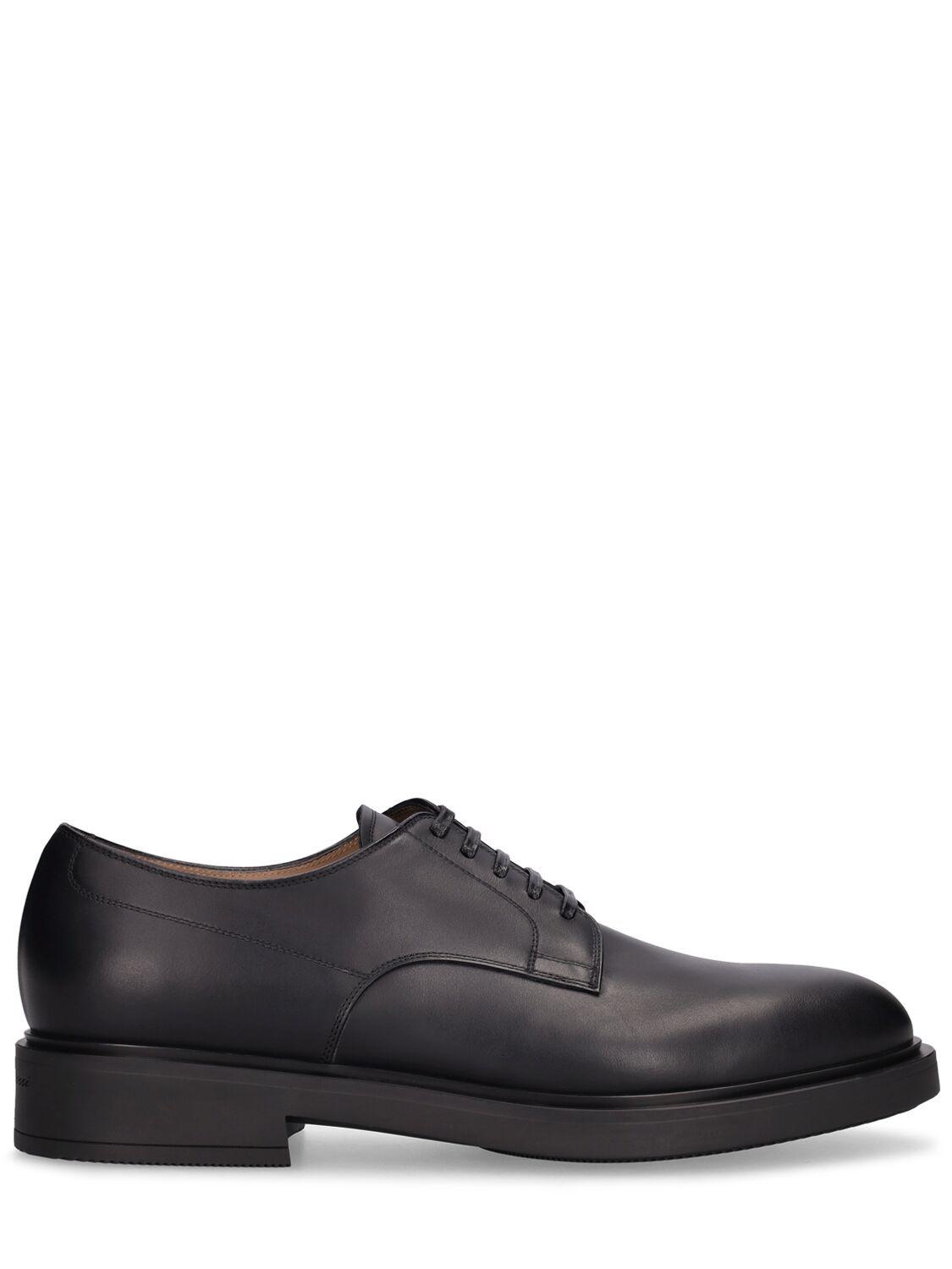 Gianvito Rossi William Leather Lace-up Derby Shoes in Black for Men | Lyst