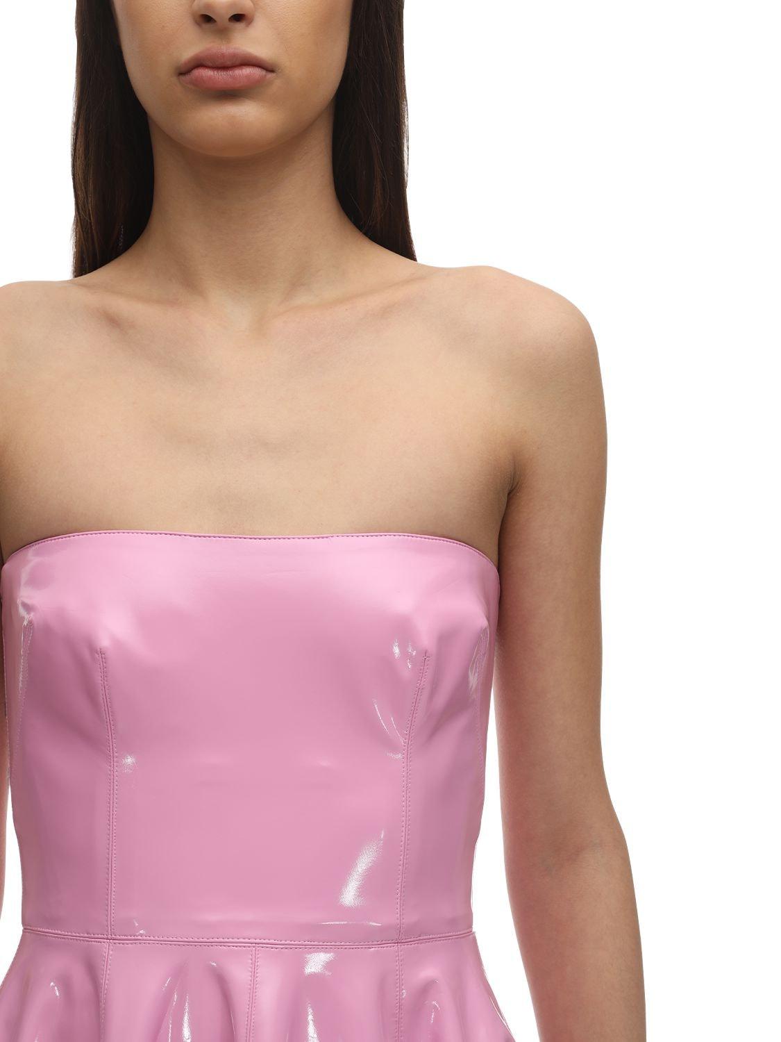 Alex Perry Latex A-line Midi Dress in Pink | Lyst Canada