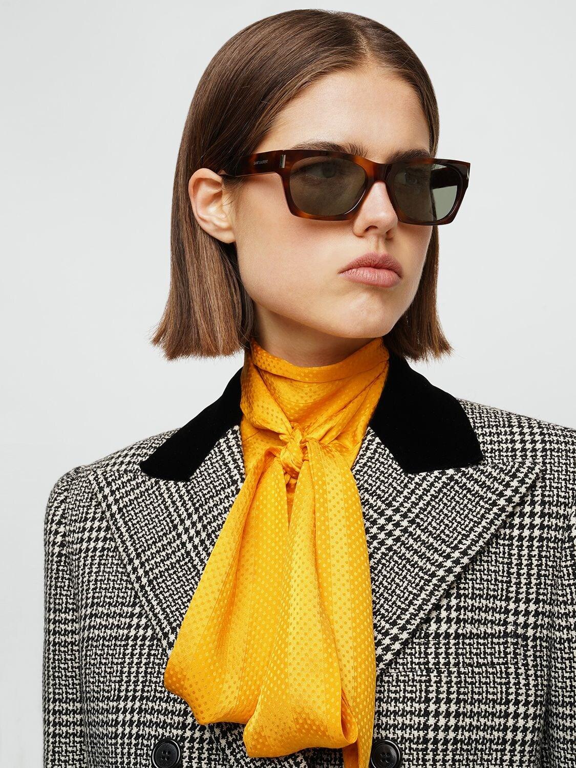 Saint Laurent Sl 402 Squared Acetate Sunglasses in Brown - Lyst