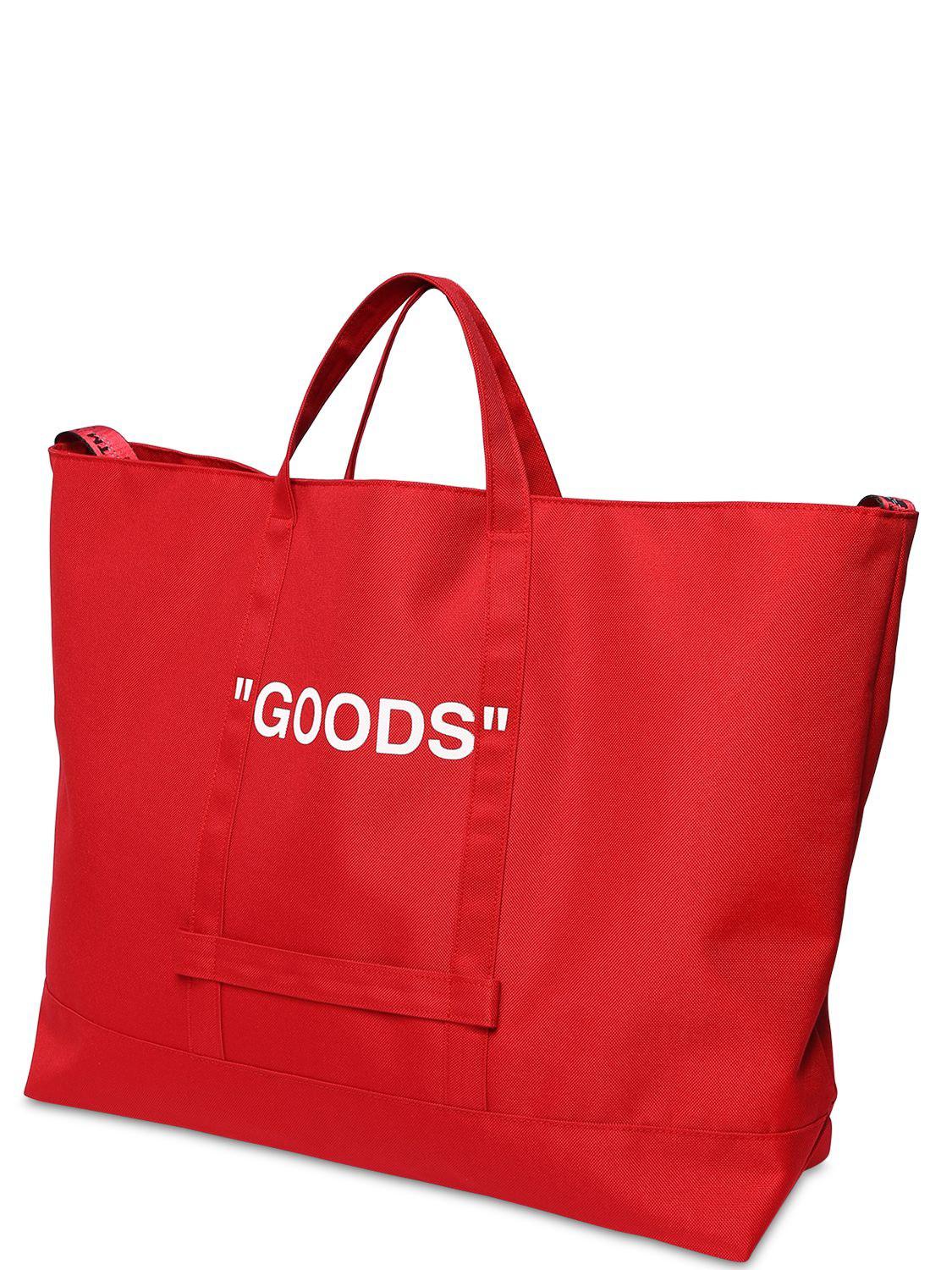 Off-White c/o Virgil Abloh goods Nylon Tote Bag in Red