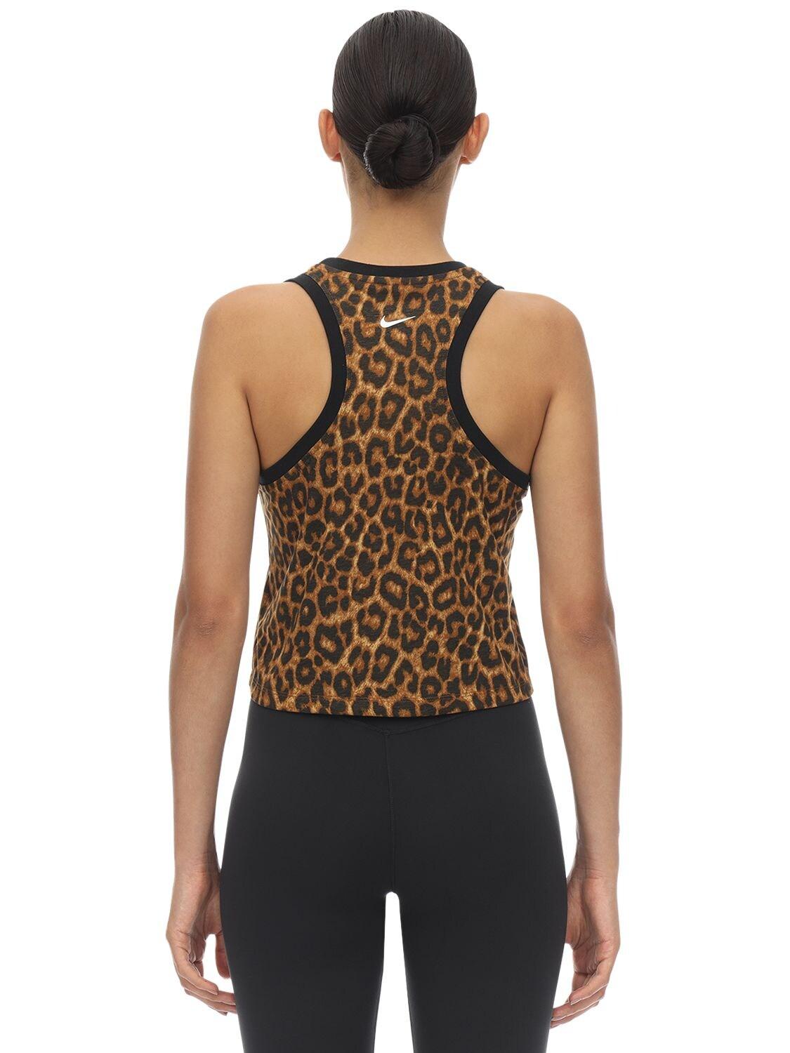 nike leopard crop top