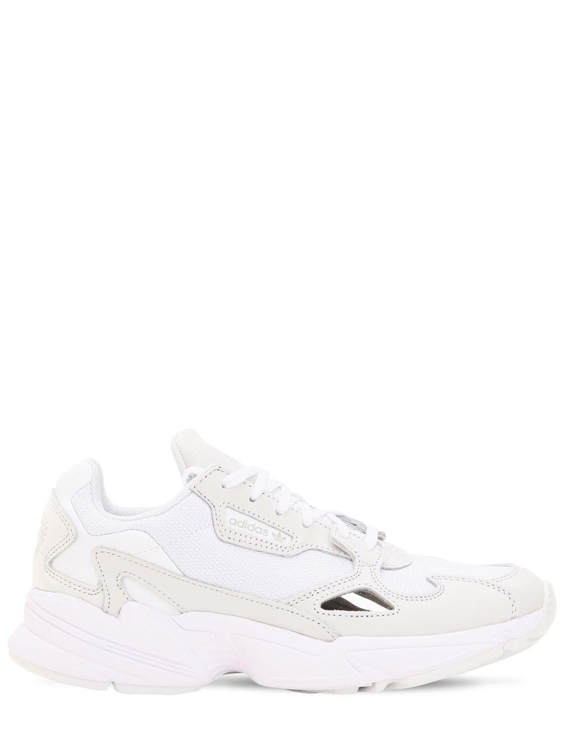 adidas Originals Falcon Mesh & Suede Sneakers in White | Lyst