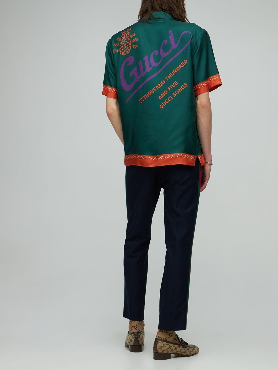 Gucci Silk Shirt in Green for Men