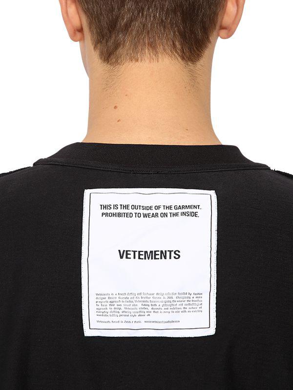 Vetements Inside-out Jersey Long Sleeeve T-shirt in Black for Men | Lyst