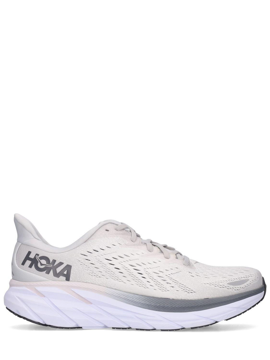 Hoka One One Clifton 8 Running Sneakers in White for Men Lyst