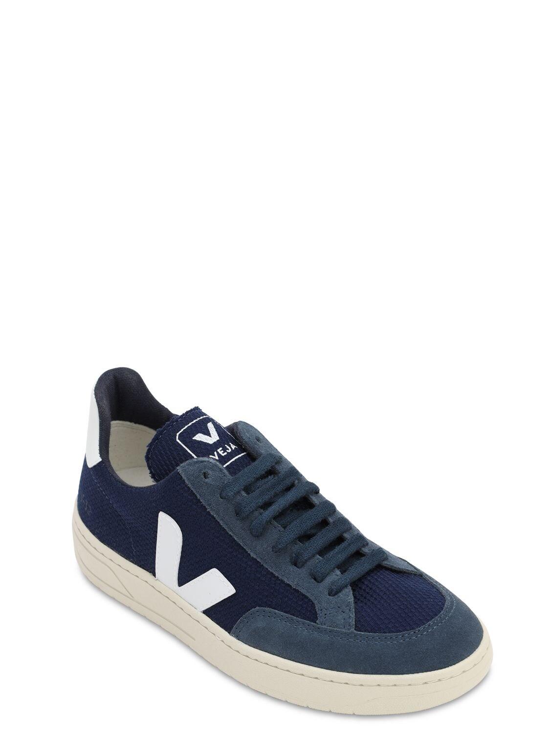 Vejas Synthetic 40mm V-12 Faux Leather Sneakers in Navy/White (Blue) - Lyst
