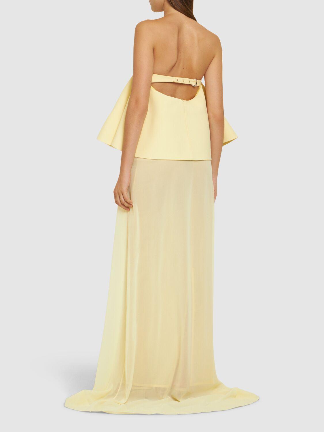 Jacquemus La Robe Vela Chiffon Long Dress in Yellow | Lyst
