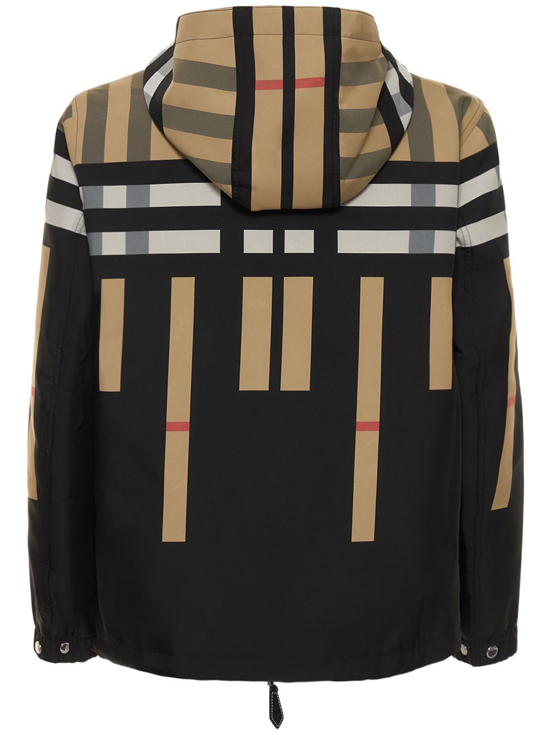 BURBERRY - Check Motiv Hooded Jacket