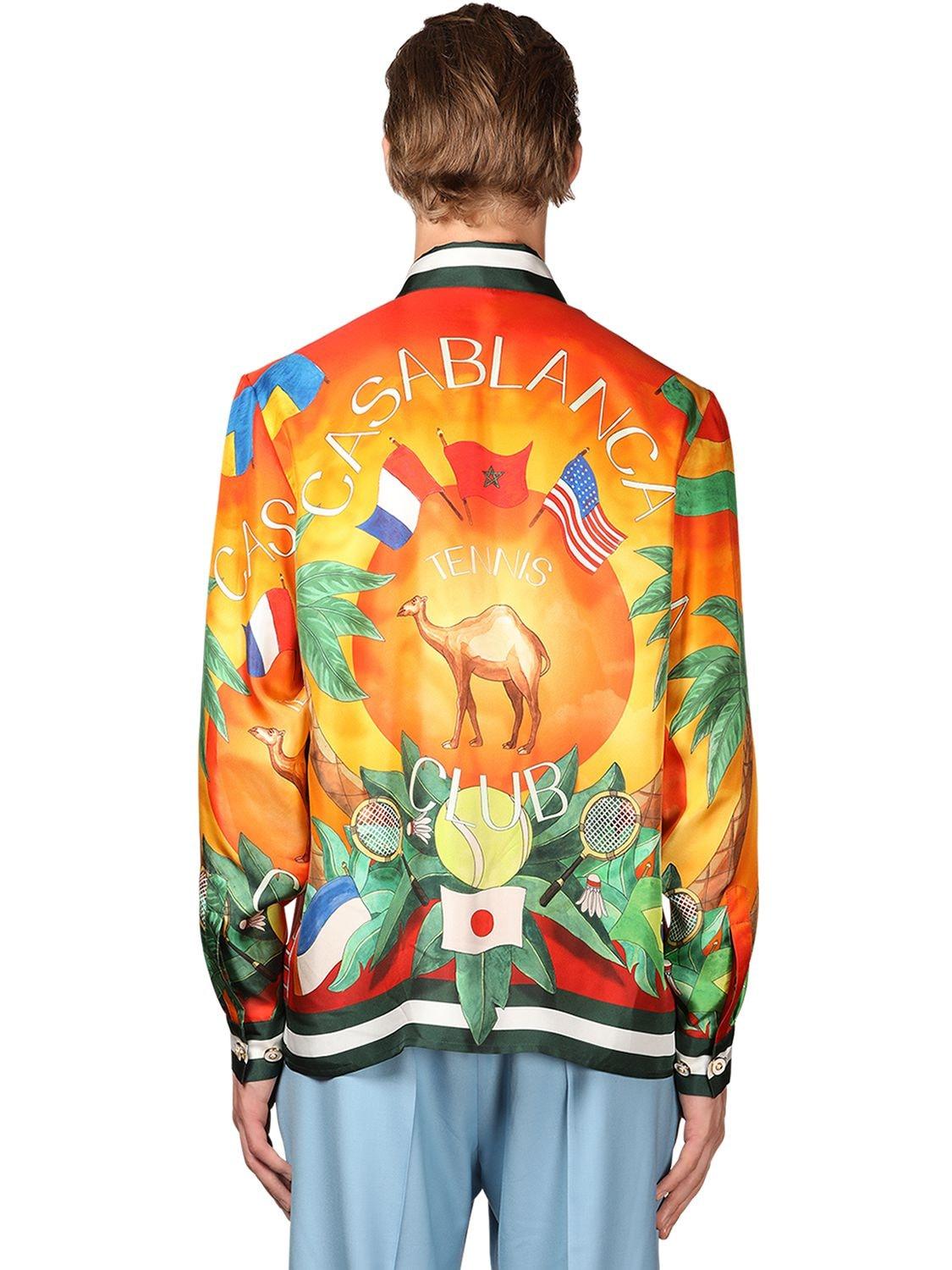 CASABLANCA Tennis Club Sunset Printed Silk Shirt for Men Lyst