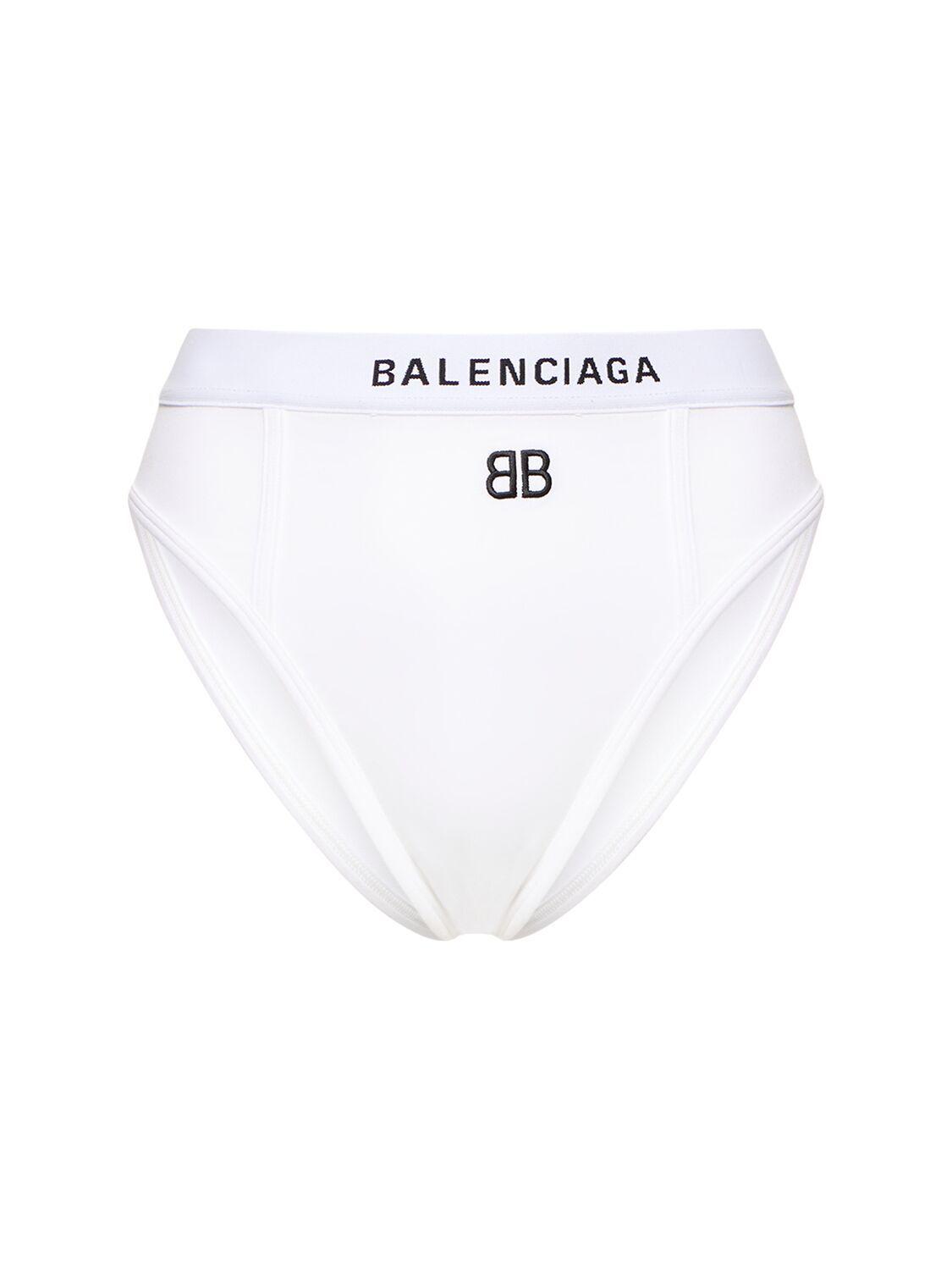 Balenciaga Cotton Jersey Sports Briefs in White | Lyst
